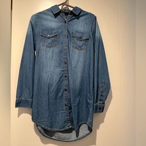 Blue Age Denim Button-Up Midi Dress